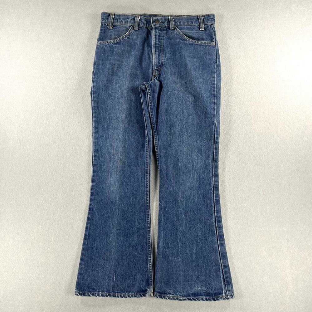 Vintage 70s Levis Orange Tab 646 Bell-Bottom Blue Jeans Mens (33x28) Streetwear